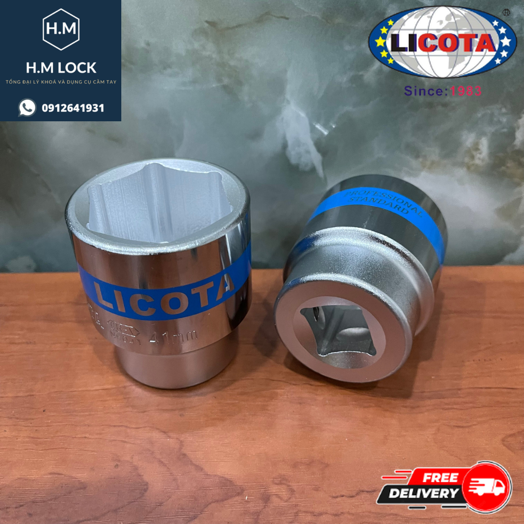 ĐẦU TUÝP 3/4” 6 CẠNH LỤC GIÁC LICOTA 17-70mm - THÉP CR-V KHÔNG GỈ CAO CẤP - HÀNG HIỆU CAO CẤP - HM LOCK