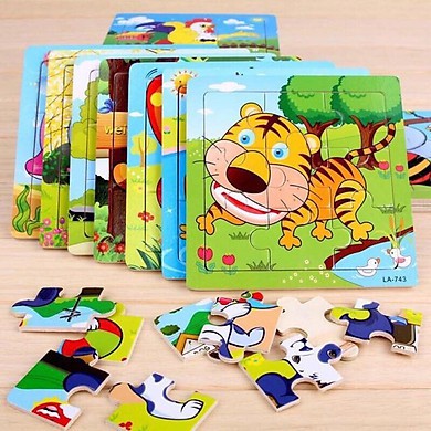 Combo 10 Tranh Ghép Hình 9 Miếng Cho Bé