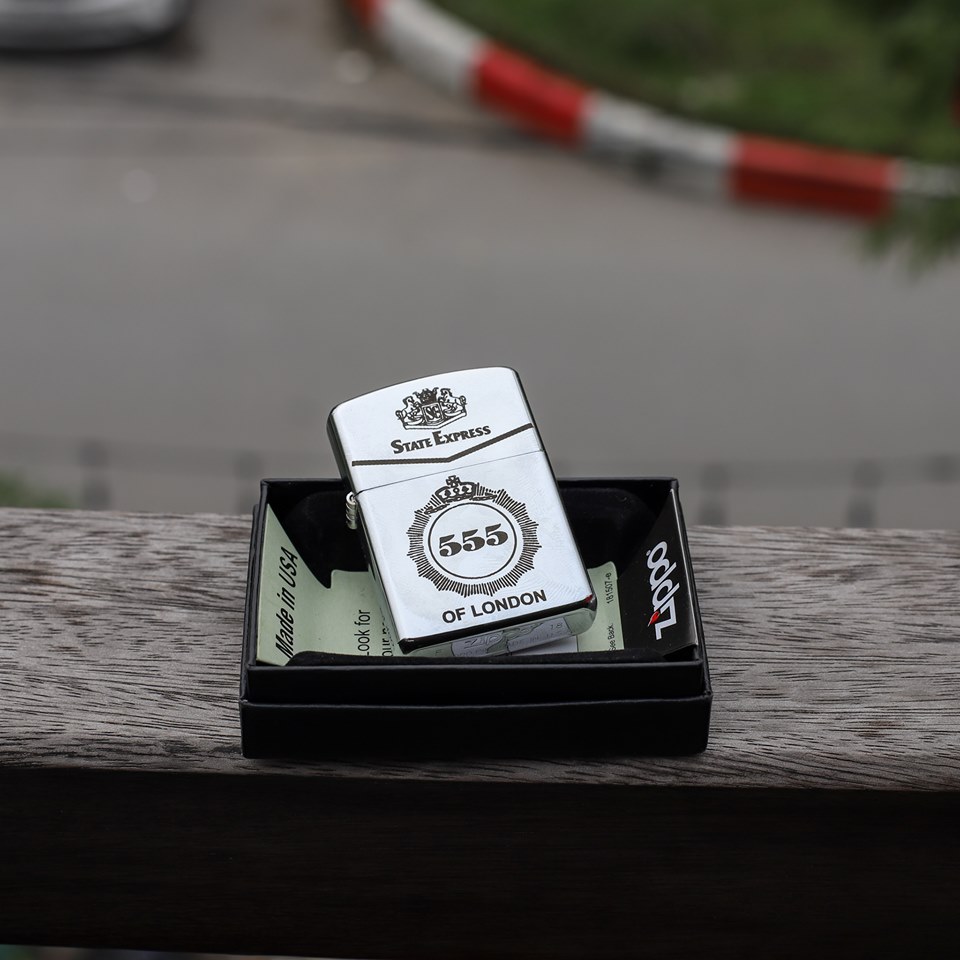 [HCM]Bật Lửa Zippo USA Khắc Logo 5555 - Tặng Xăng Đá