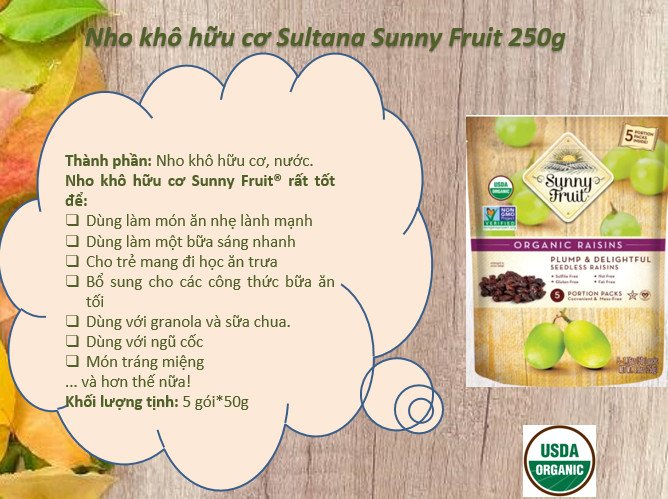 Trái cây sấy dẻo hữu cơ Sunny Fruit