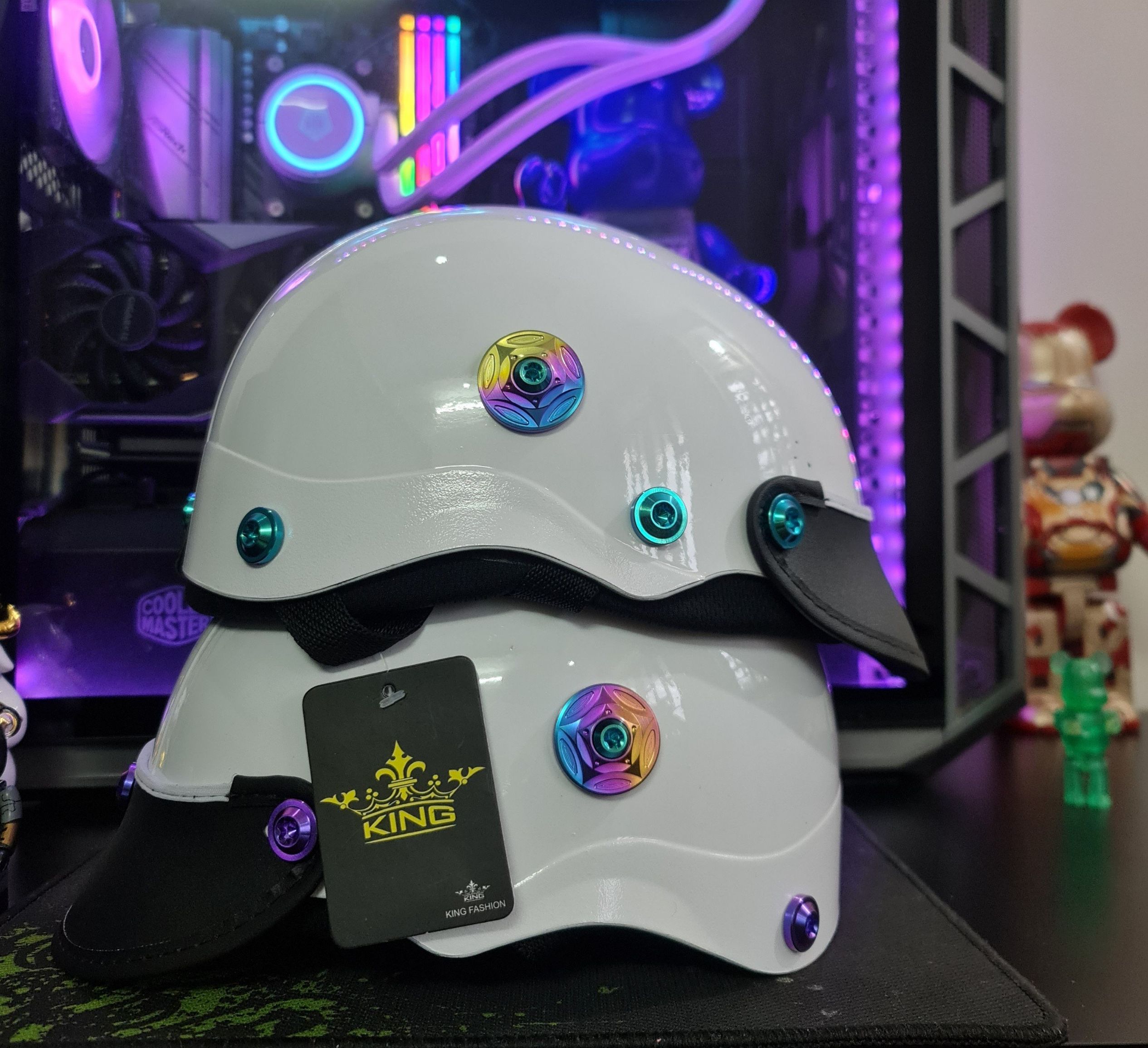 NÓN BẢO HIỂM PHỦ NANO GẮN GÙ FULL TITAN GR5