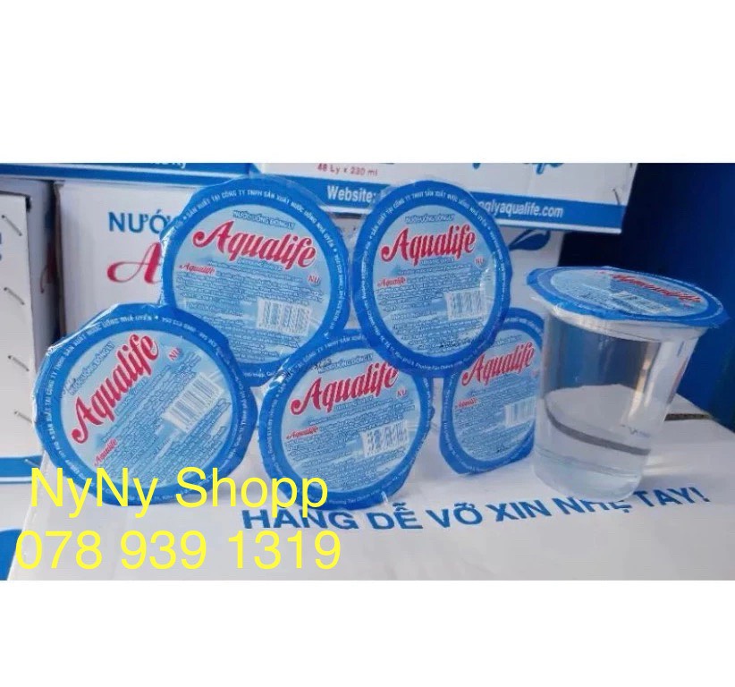 Nước suối đóng ly aqualife 230ml/48ly/thùng "hỏa tốc" - trên 3 thùng lh shop .