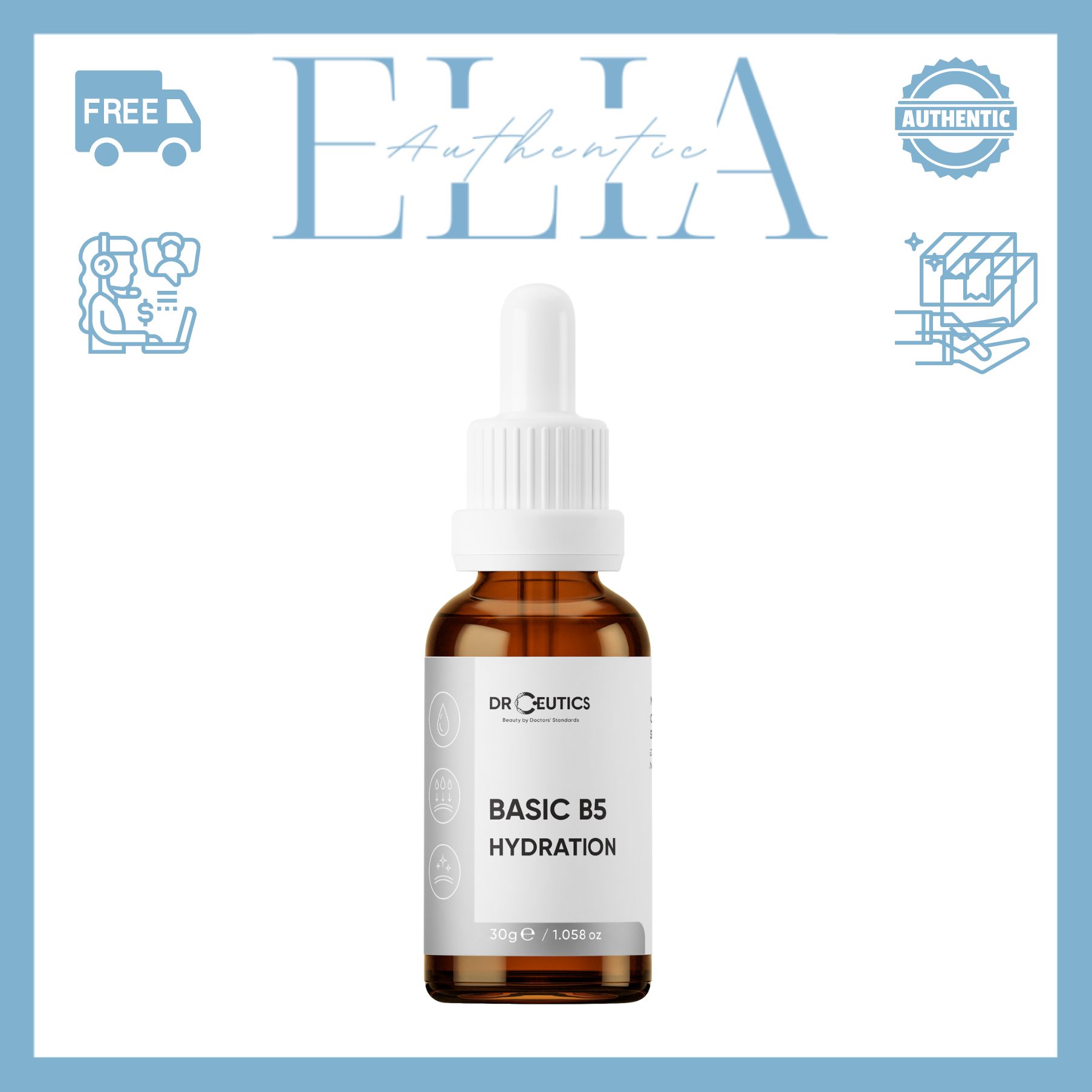DRCEUTICS Tinh Chất B5 Basic Hydration 5% DrCeutics Cho Da Dầu Mụn (30ml)