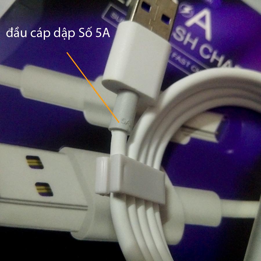 Cáp Sạc 5A hỗ trợ sạc Huawei Đầu sạc Type-C TÍM