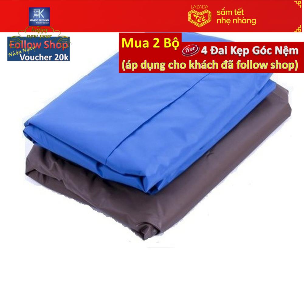 (FreeShip MAX) Bộ 2 ga chống thấm 1m8x2m  (Xanh nâu)