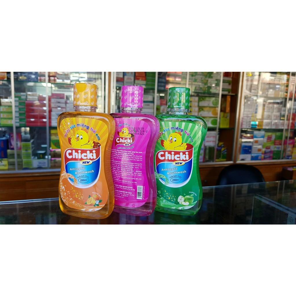 (10 chai) Nước súc miệng trẻ em chicki 250ml