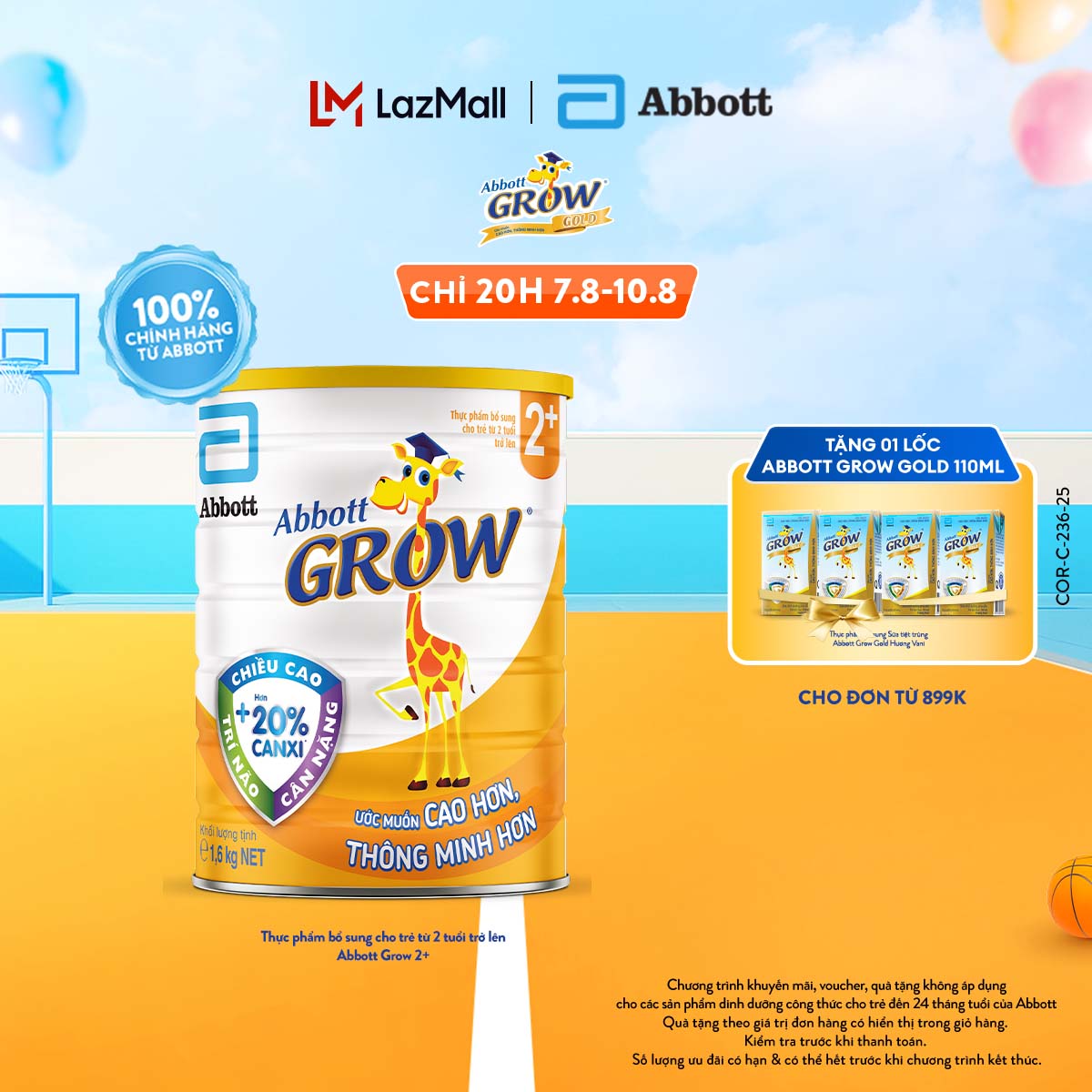 Sữa bột Abbott Grow 2+ Hương Vani  1.6kg