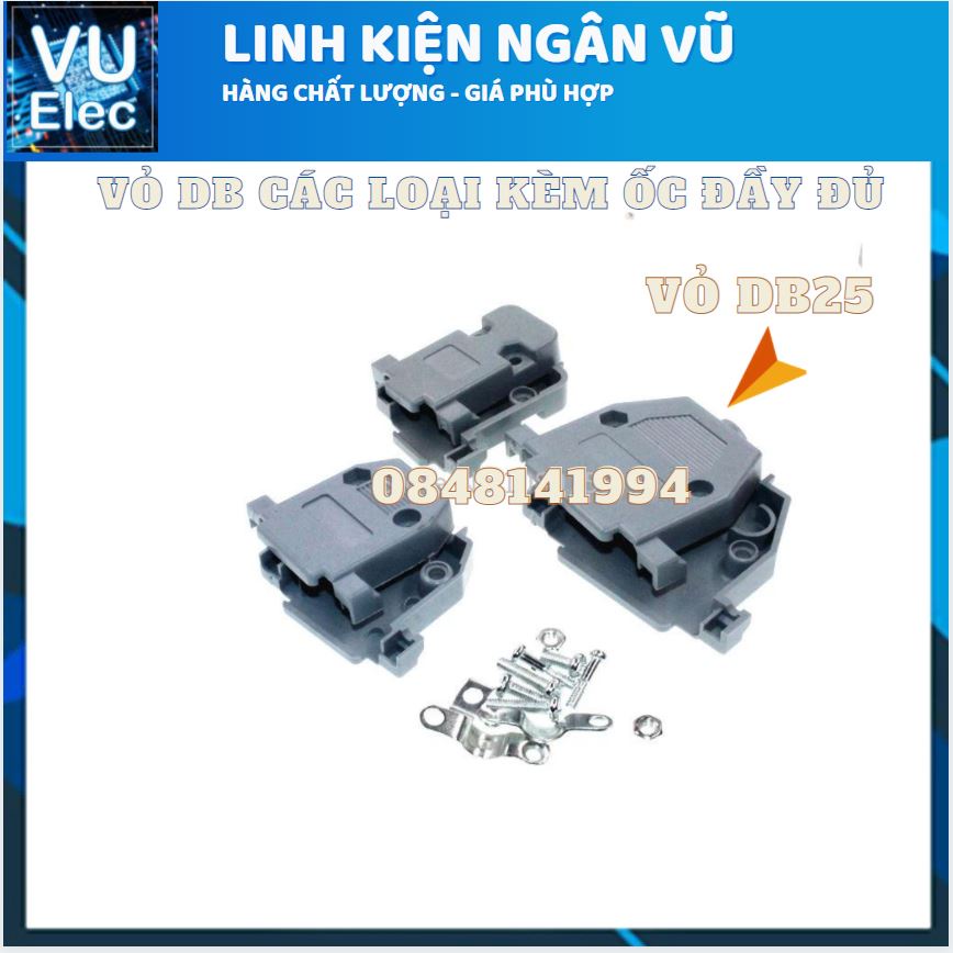 Vỏ DB cho Cổng COM DB9 - DB15 - DB25 Thẳng Hàn Dây dành cho Đực & Cái