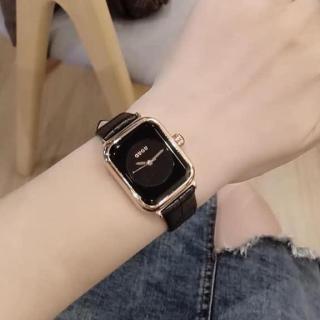 Đồng hồ nữ dây da Guou mặt vuông màu đen thumbnail