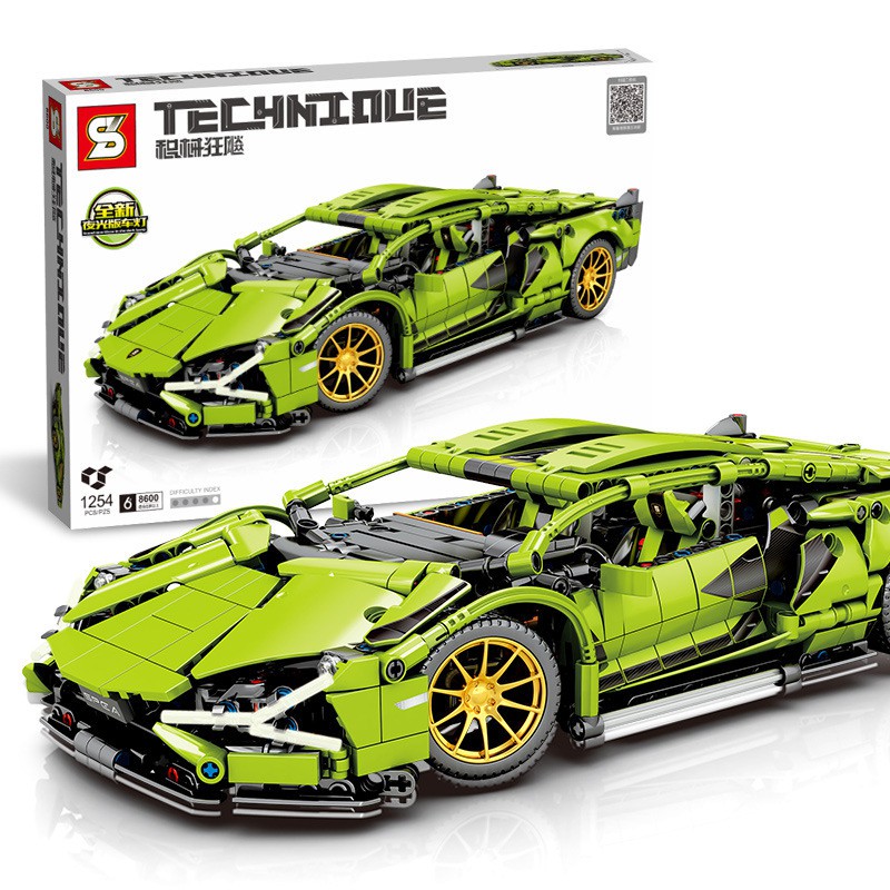 Đồ Chơi Lắp Ghép Mô Hình Lamborghinis Sian Fkp37 Aventador Car Roadster Siêu Xe 1:14 Sy 8600 1254Pcs