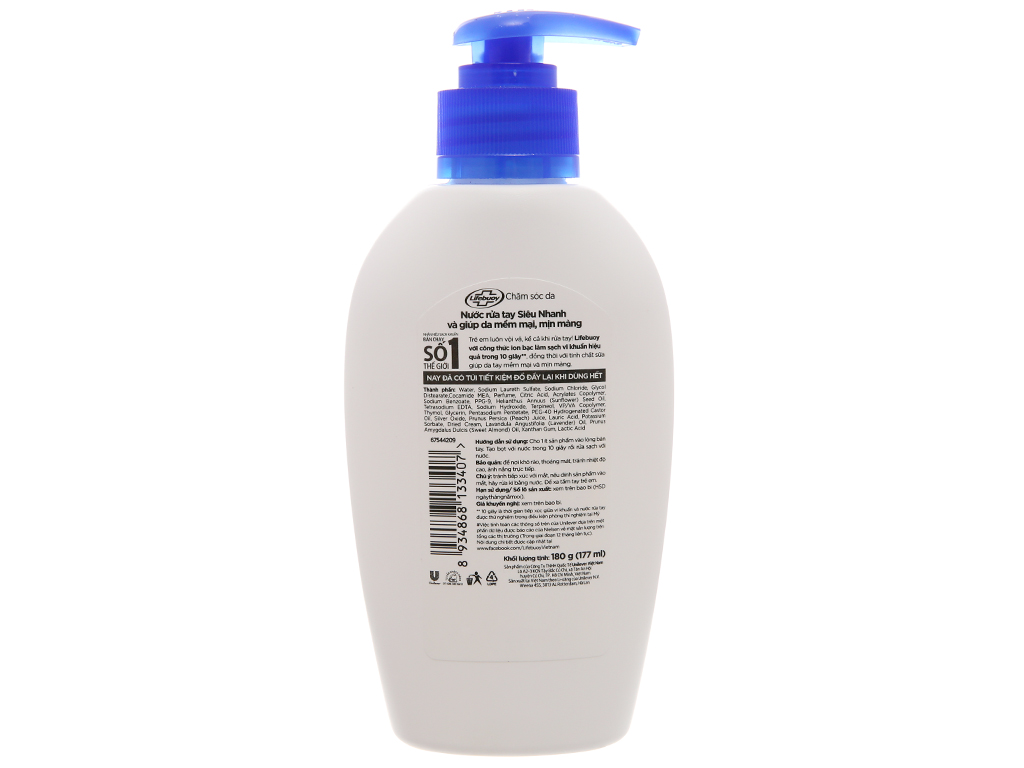 Nước rửa tay Lifebuoy chăm sóc da chai 177ml