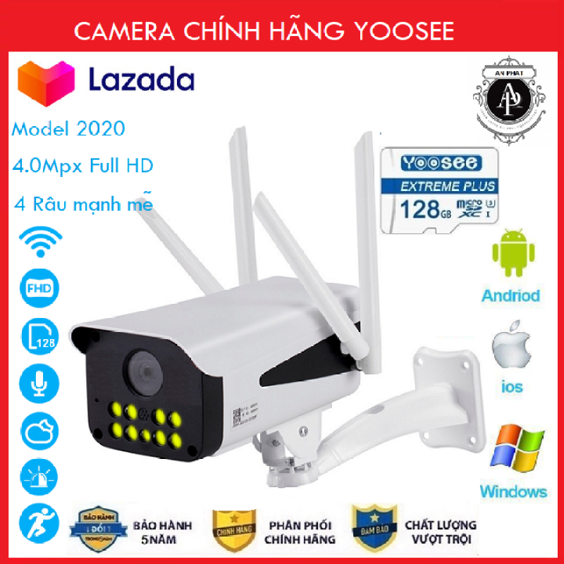 ( Combo Camera + Thẻ 128GB Yoosee Bảo Hành 50 Tháng ) Camera Wifi Camera Yoosee 4 râu 10 led ngoài trời 4.0Mpx Full HD  thế hệ mới - An Phat Company