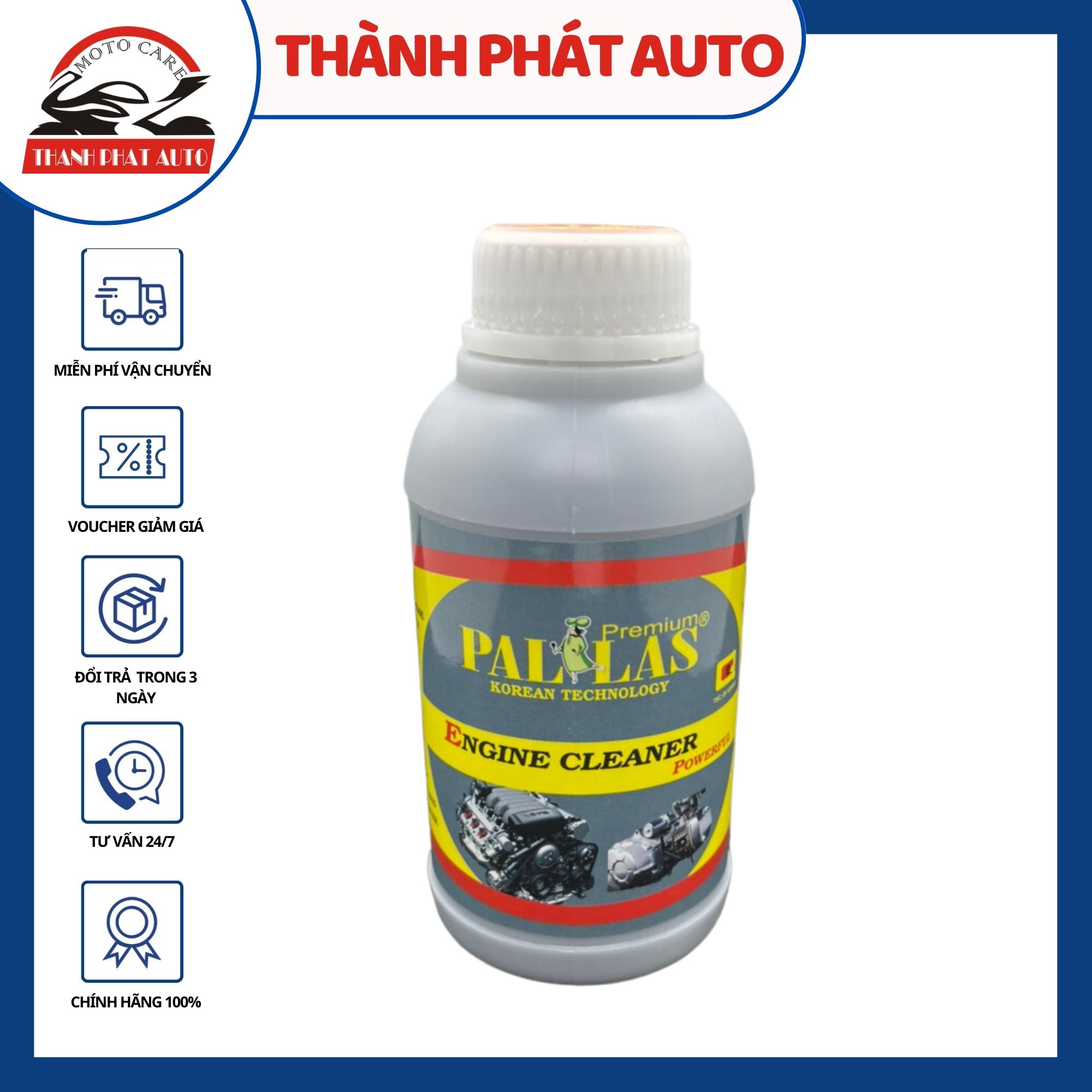 [HCM]Dung dịch rửa lốc máy cực mạnh Pallas Engine Cleaner Powerful 500ml tính năng tẩy rửa mạnh nhanh chóng làm sạch bề mặt