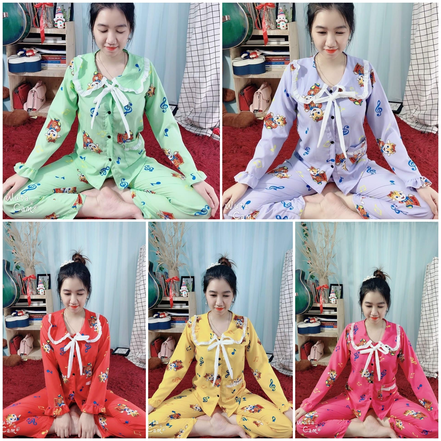 [Freeship] ĐỒ BỘ LỤA QUẦN DÀI TIỂU THƯ MẶC NHÀ CÓ TÚI  - M70