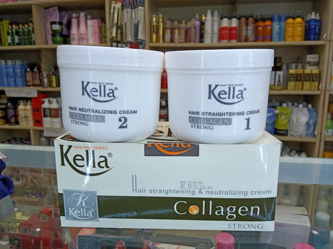 KEM DUỖI TÓC  ÉP TÓC KELLA COLLAGEN STRONG TRẮNG