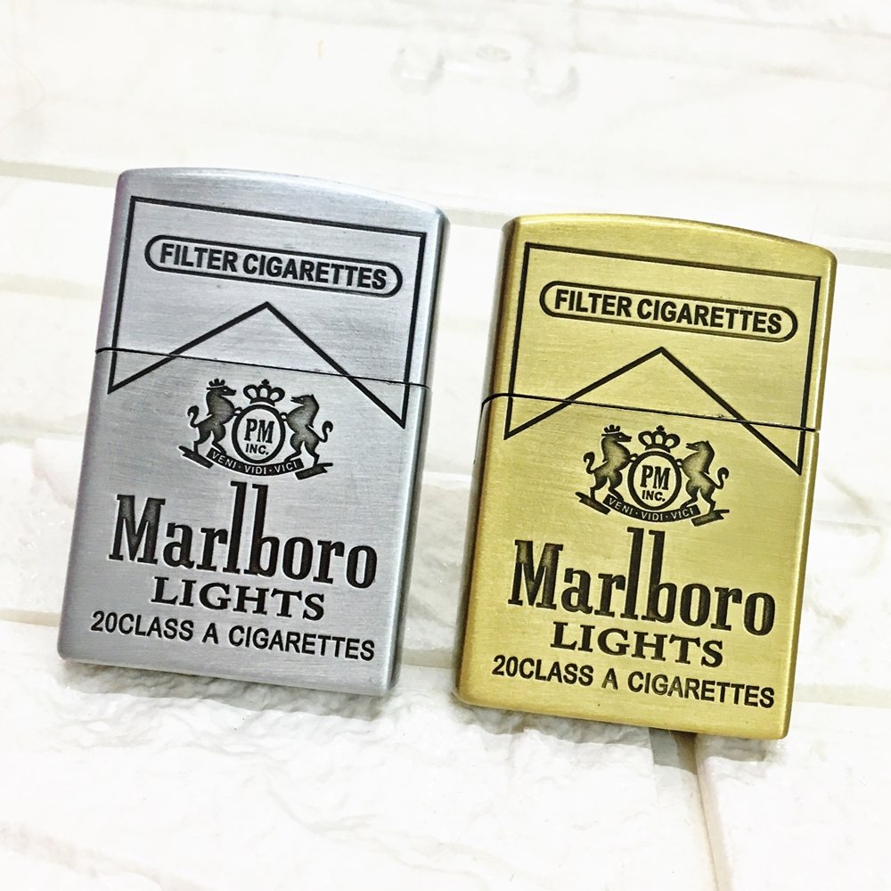 [HCM]Bật Lửa Gas Đá Khắc Nổi Logo Marlboro