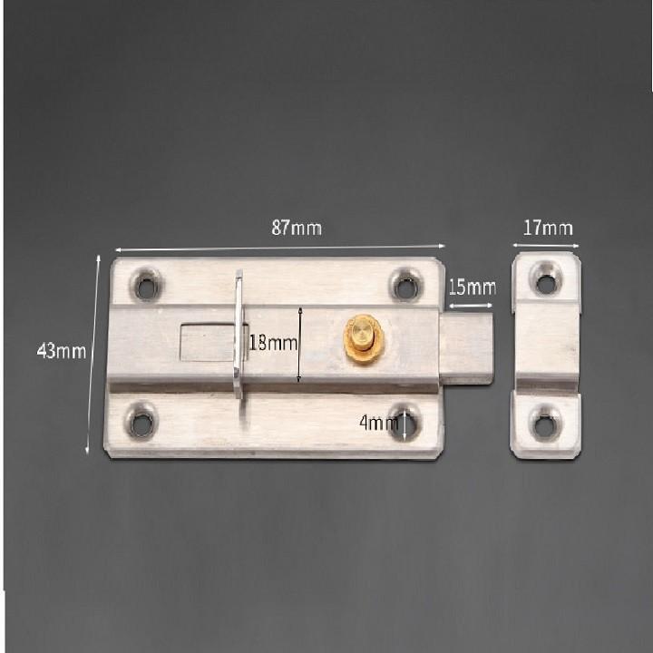 CHỐT CỬA BẤM MỞ GẠT ĐÓNG INOX LOẠI DẸP- 000597