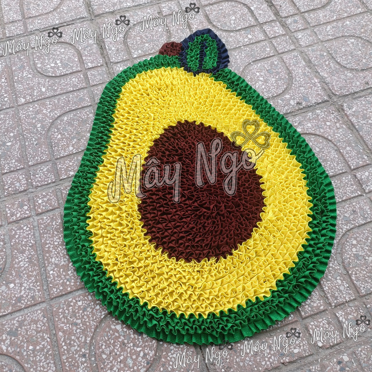 Thảm lau chân hình quả bơ thảm trái cây