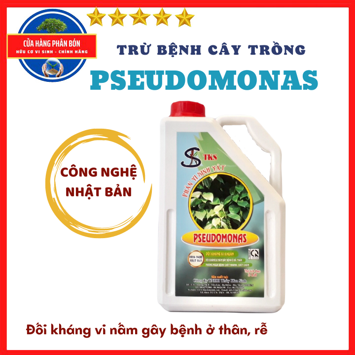 Tks-pseudomonas: vi khuẩn đối kháng nấm khuẩn, phòng trừ bệnh héo xanh, thối rễ - can 2 lít