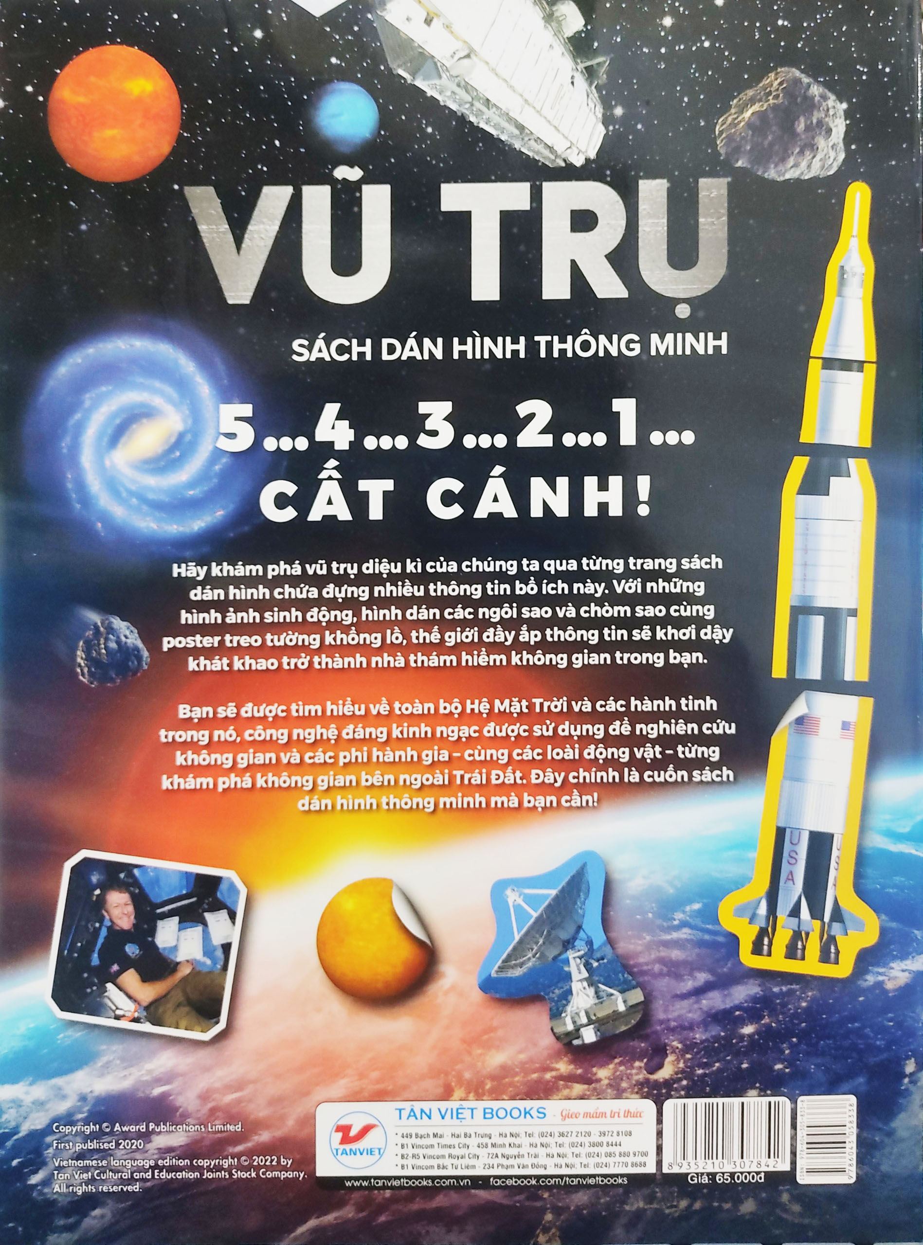 Sách dán hình thông minh Tân Việt - Vũ trụ (Kèm poster khổng lồ hệ Mặt Trời)