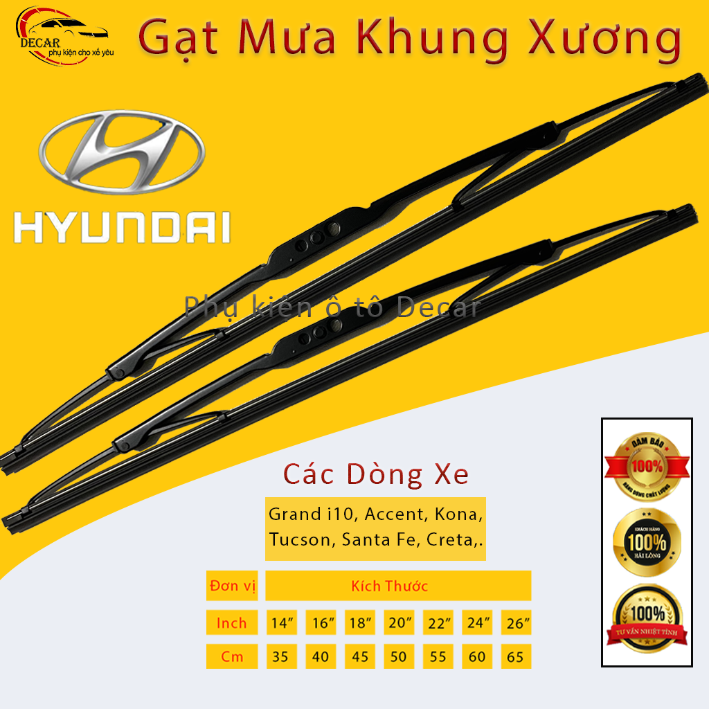 Wiper rain auto Hyundai Grand I10 , I20 , I30, Getz, SantaFe, accent, Avante, tucson, wiper rain Oto car frame iron blade Silicon end for car Hyundai, wiper clean water rain no noise