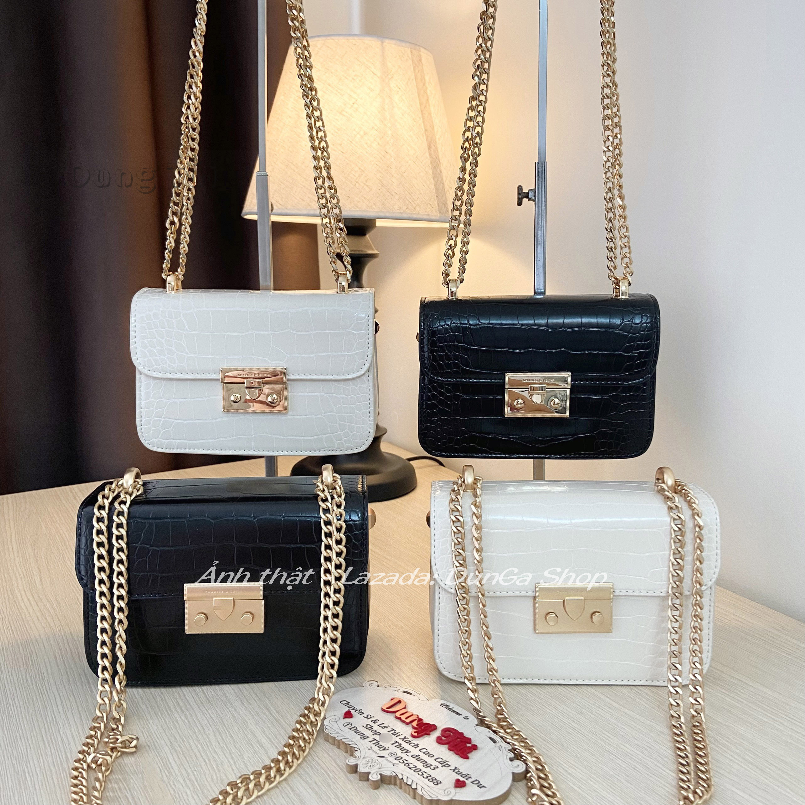 [Chuẩn hãng] Túi nữ Xích Đeo Vai & Đeo Chéo (Size 18) [ Túi Nữ Vân Da ]