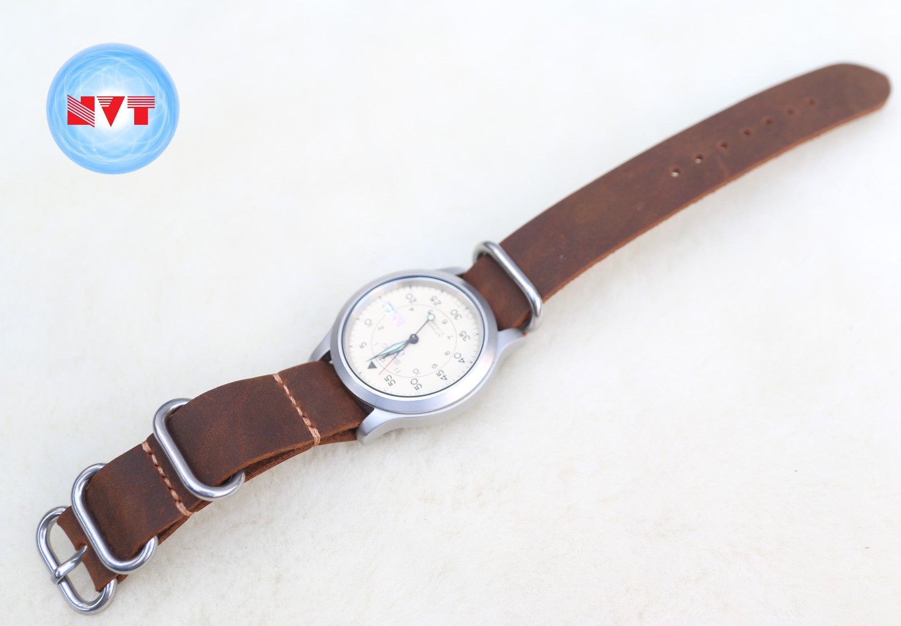 Dây đồng hồ NATO (dây Zulu) da sáp ngựa handmade