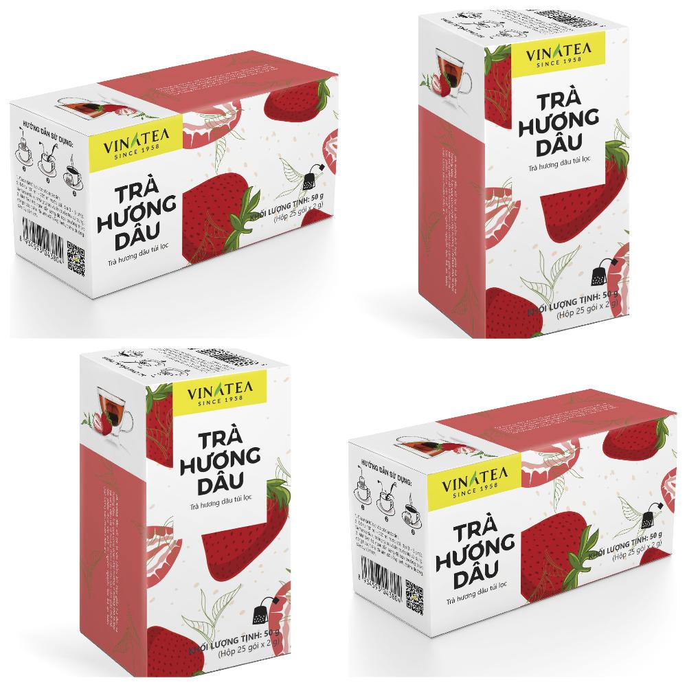 [HCM]Combo 04 hộp trà dâu (25 túi lọc/hộp)