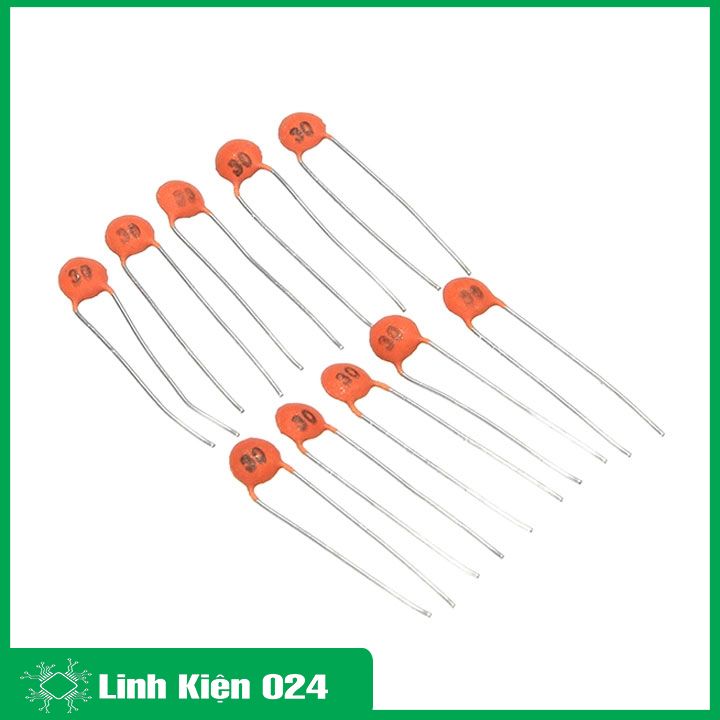 Gói 100 tụ gốm đỏ 50V nhiều giá trị