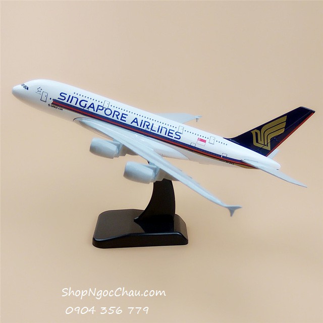 Mô hình máy bay tĩnh Airbus A380 Singapore Airlines 20cm