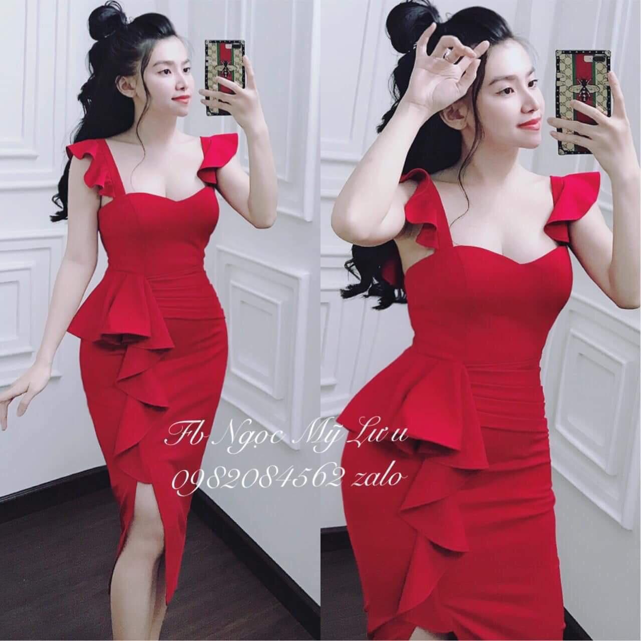 Đầm body xẻ tà-QH