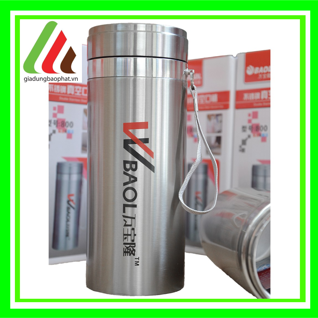 Bình giữ nhiệt inox 304 BaoL chính hãng 2 lớp chân không cách nhiệt màu sắc trơn sáng sang trọng tiện lợi 800ml 1000ml 1200ml