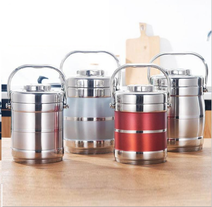 Cặp lồng inox 3 tầng cao cấp 1900ml siêu to nhiều màu ngẫu nhiên - hộp ddunwcj cơm inox loại lớn - camen 1,4l shop quang hiếu chuyên hàng gia dụng
