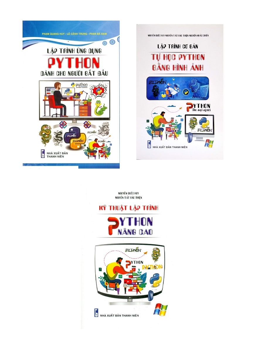 Sách - combo python dành cho người bắt đầu + lập trình cơ bản - tự học python bằng hình ảnh + kỹ thuật lập trình python nâng cao - stk - newshop