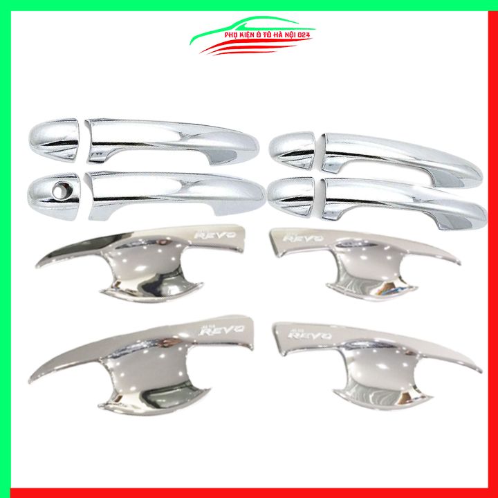 Ốp tay nắm cửa, hõm cửa ô tô Hilux Revo mạ crom trang trí, dán chống trầy xước cửa xe hơi