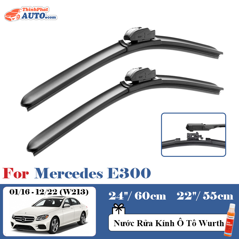 Gạt Mưa Xe Mercedes E300 (2002 - 2022) Silicone (BH 12 tháng)