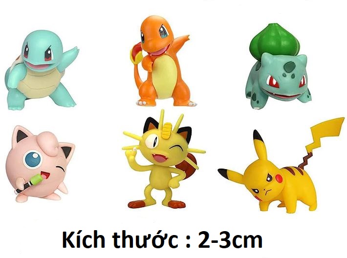 Mô hình nhân vật pokemon mini, mô hình pikachu mini