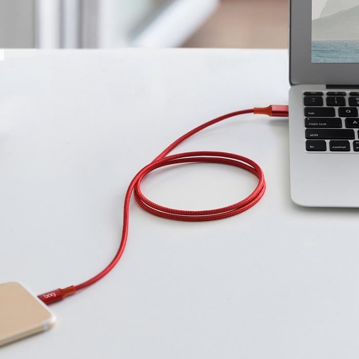 Cáp sạc nhanh bện dù Lightning Bagi 1m IS100