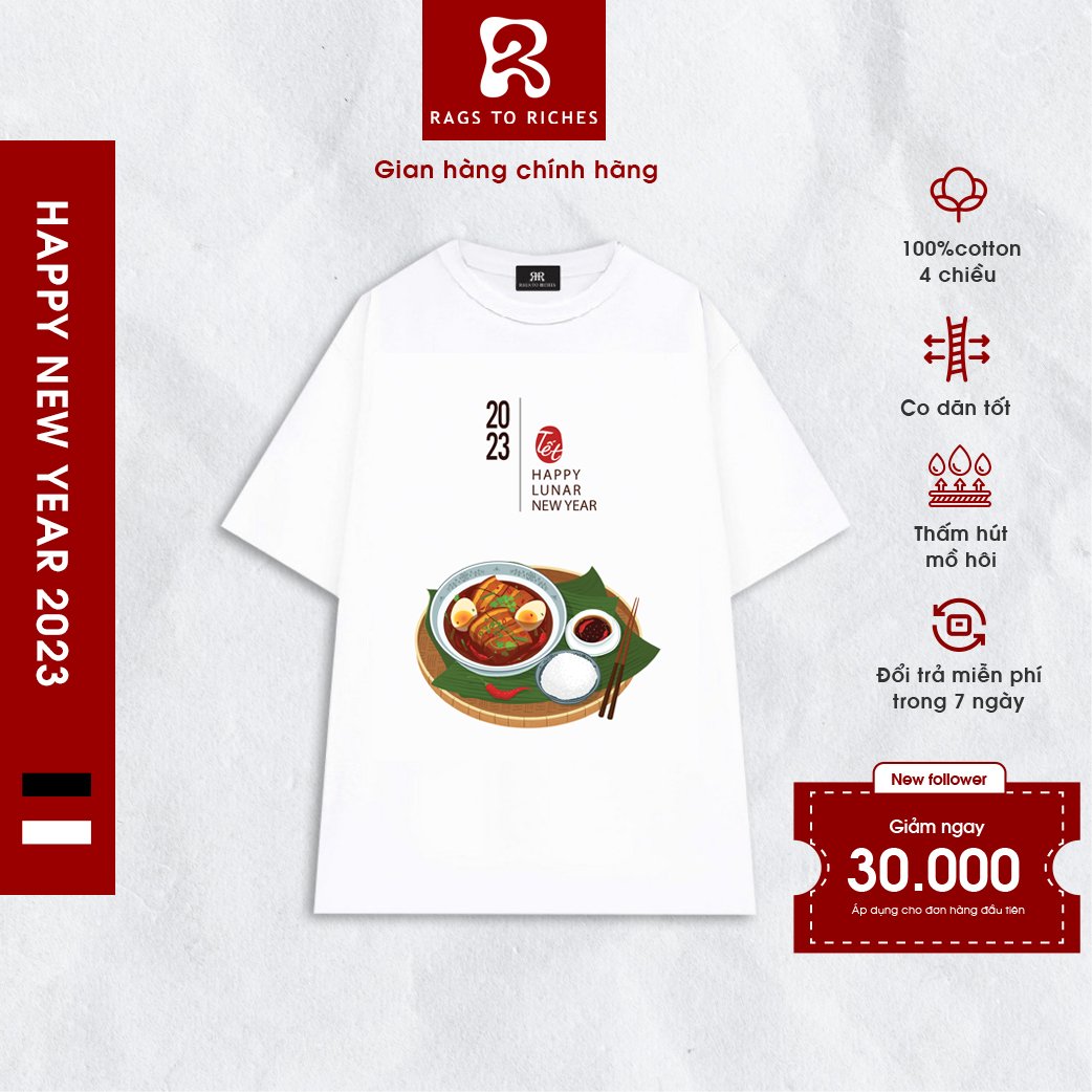 Áo Thun Tết 2023 RAGS TO RICHES of CAPARIES TETRIIR06