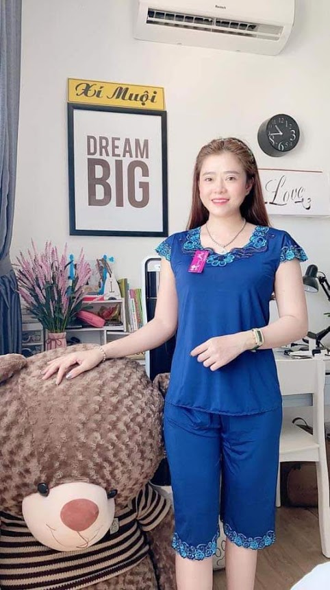 Đồ bộ thun lạnh trung niên lửng tay con