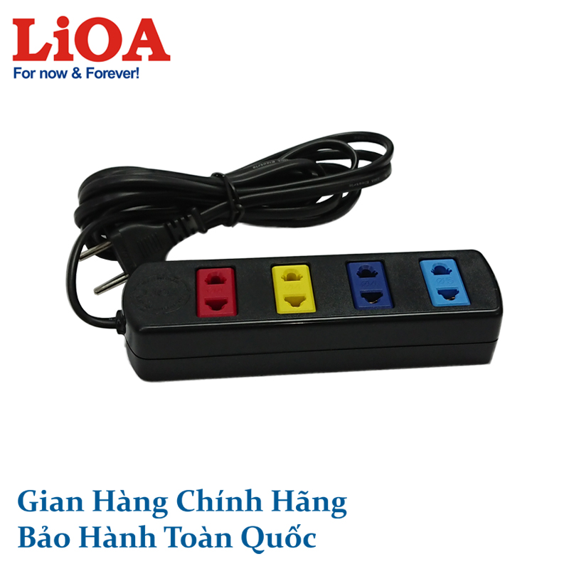 [Hàng Chính Hãng] Ổ cắm điện LiOA 4 ổ cắm dây 3 mét (đen)