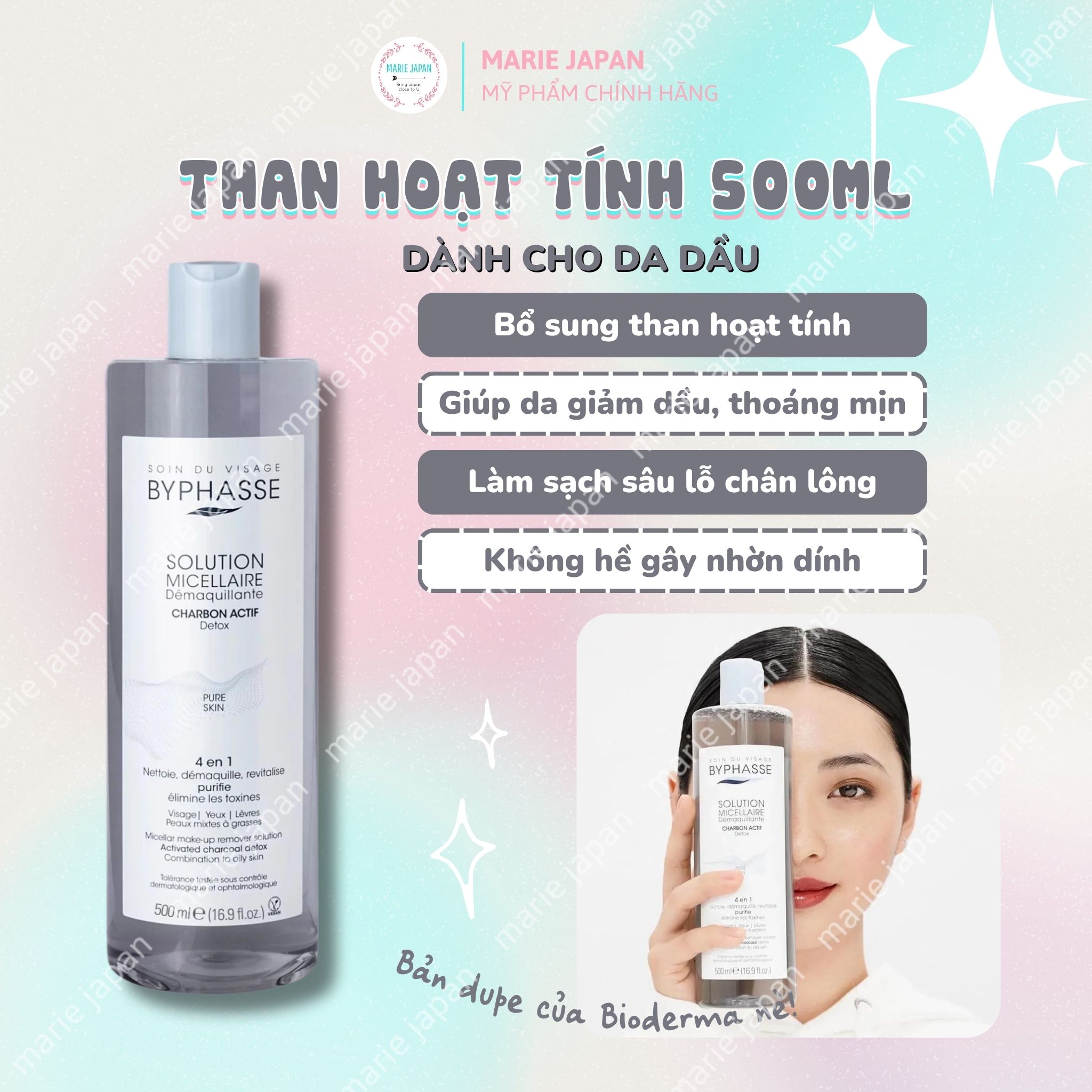 Nước tẩy trang làm sạch sâu byphasse micellar water mẫu mới