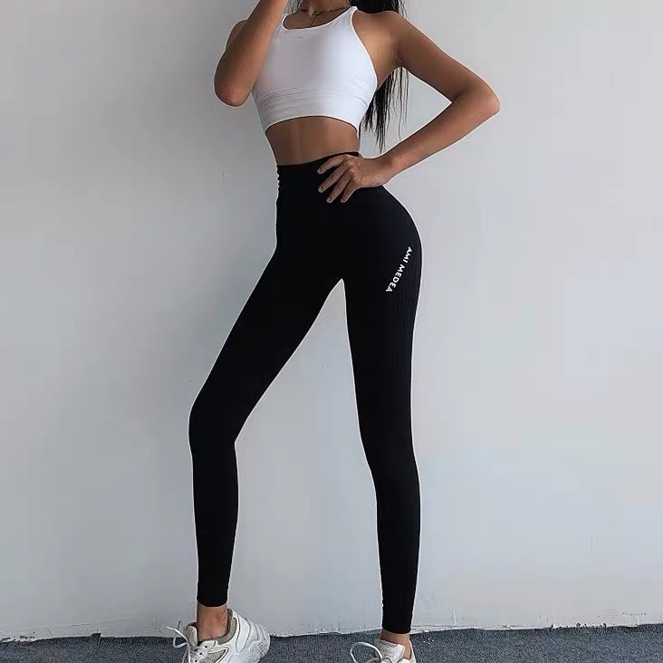 Q04-Quần dài tập gym yoga legging nữ chất dệt kim cạp cao co giãn 4 chiều nâng mông tôn dáng-đồ tập gym yoga nữ