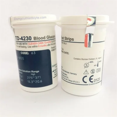 [HCM]Que thử đường huyết CLEVER CHECK TD-4230 CODE 63. 1 LỌ 25 que thử. Dùng cho máy thử đường huyết TD4230. Date xa