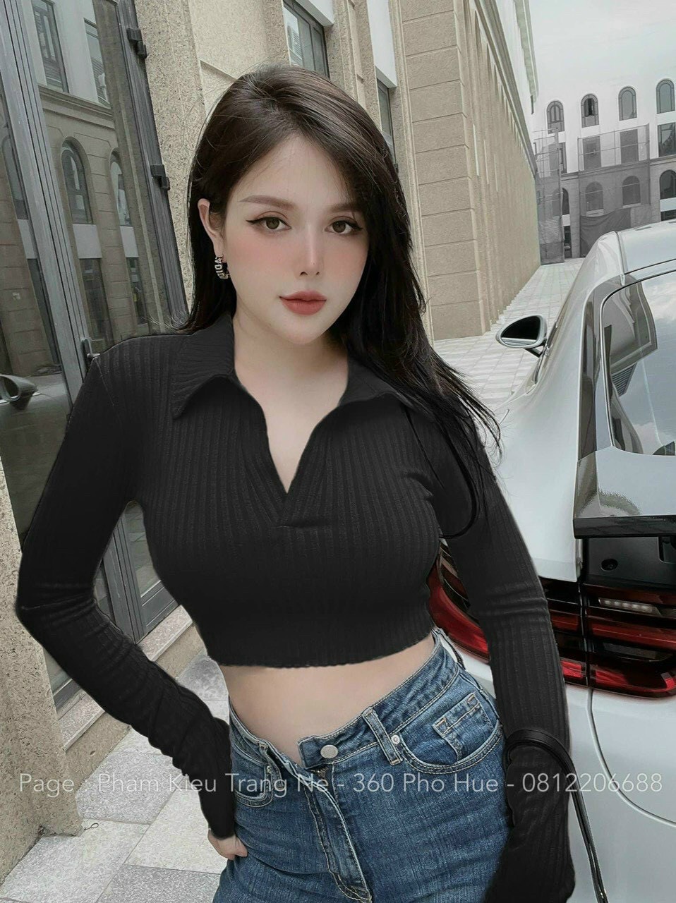 ÁO THUN GÂN LEN CỔ BẺ 3 MÀU mini one shop