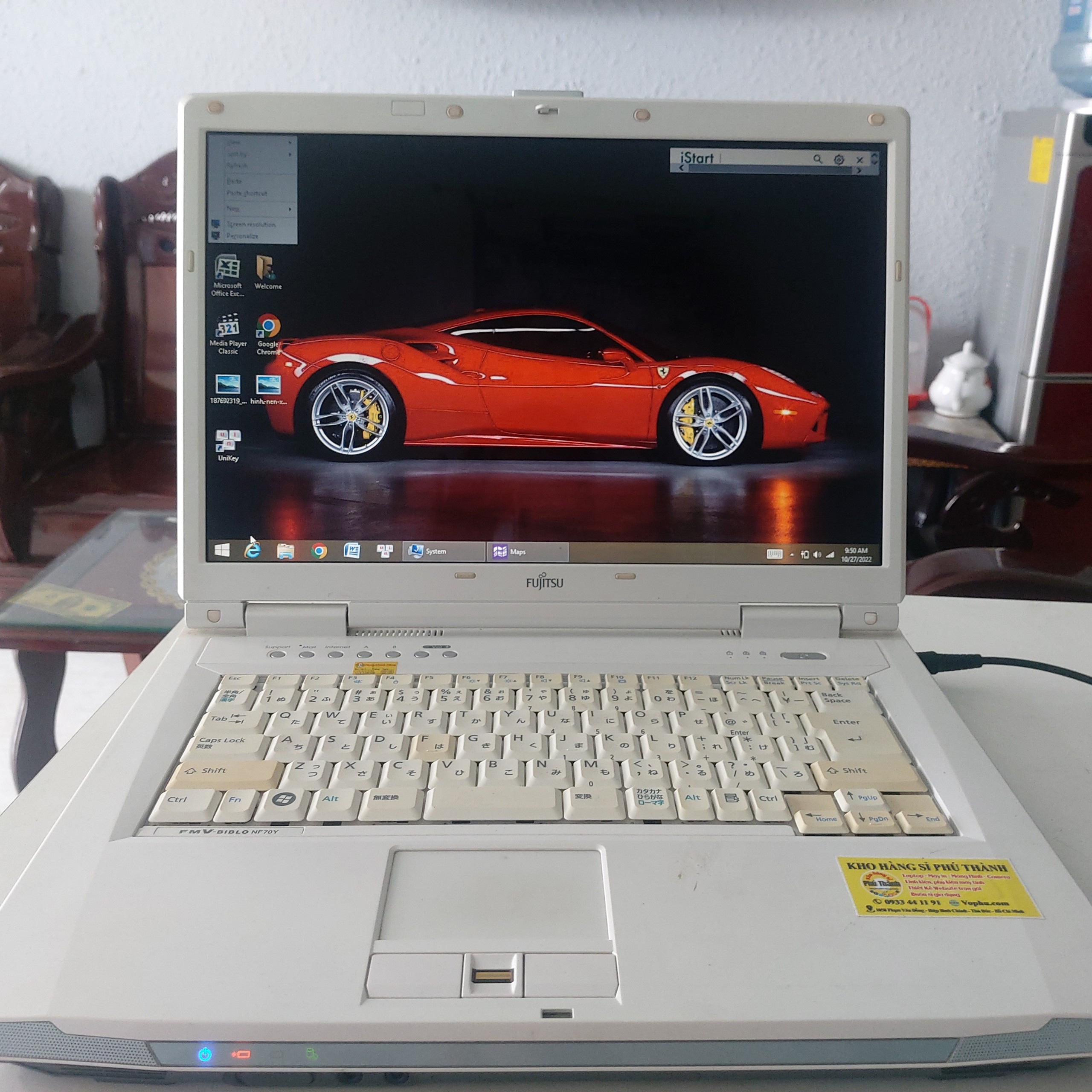 Laptop nhật fujitsu t7250 ram 4g màn hình 15 inch đầy đủ phụ kiện, bh 7 tháng