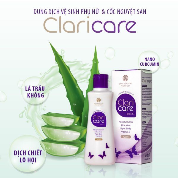 Dung dịch vệ sinh phụ nữ và cốc nguyệt san Claricare