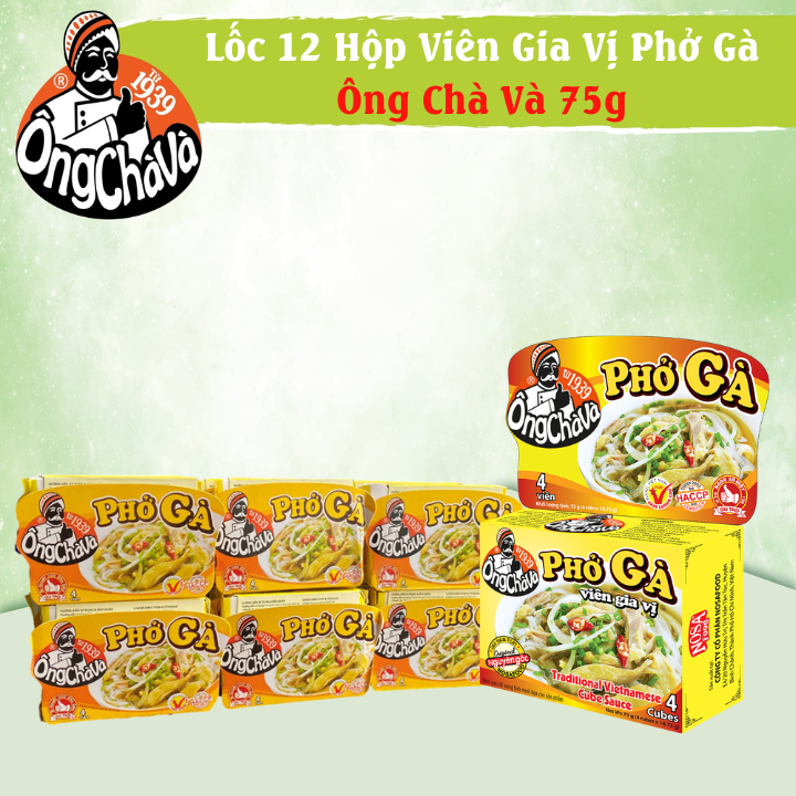 Ong Cha Va Chicken Pho soup cubes 75g (12 boxes)