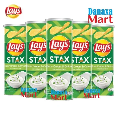 [HCM]Bộ 5 hộp Bánh Snack Khoai Tây Lay's Stax Thái Lan 105g Vị Kem Chua Hành