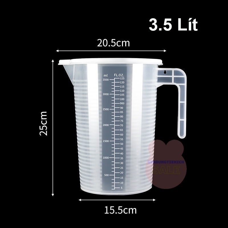 Ca đong nhựa chia vạch có nắp đủ size